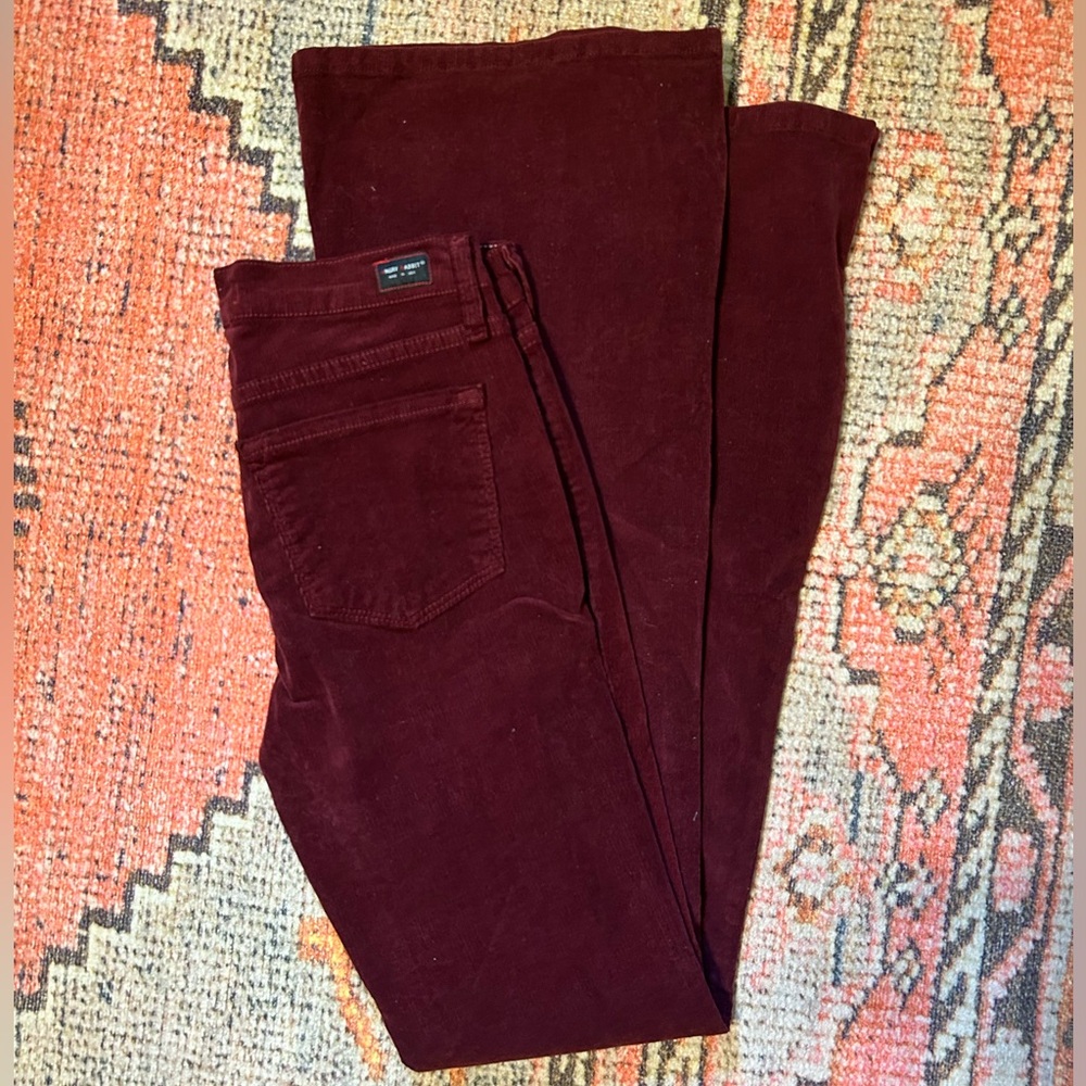 Angry Rabbit corduroy jeans! flare/wide leg! Size 25. Color is maroon/burgundy!